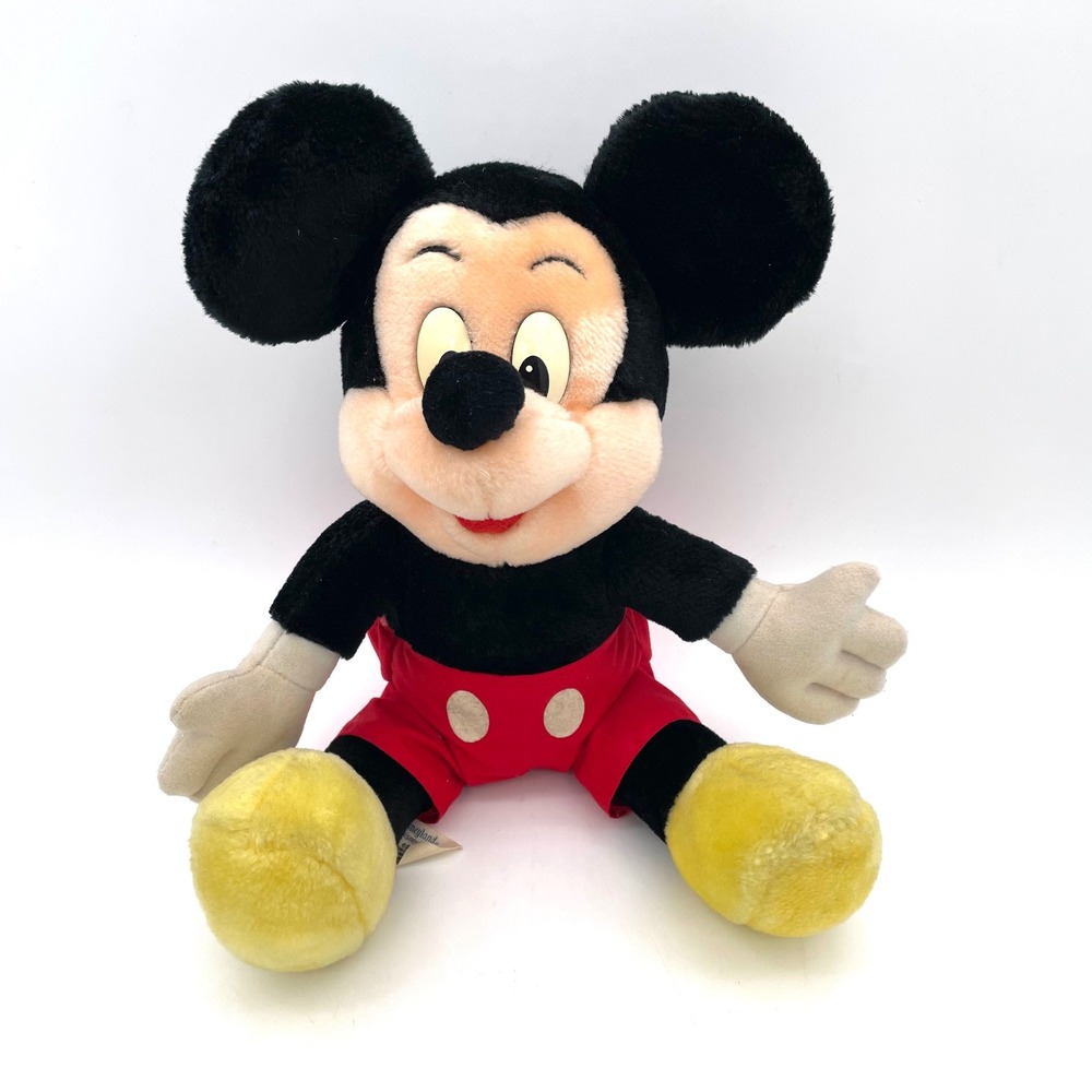 Disney Mickey Mouse Plush Toy Unisex OS Black Red Good Vintage Disneyland WDW